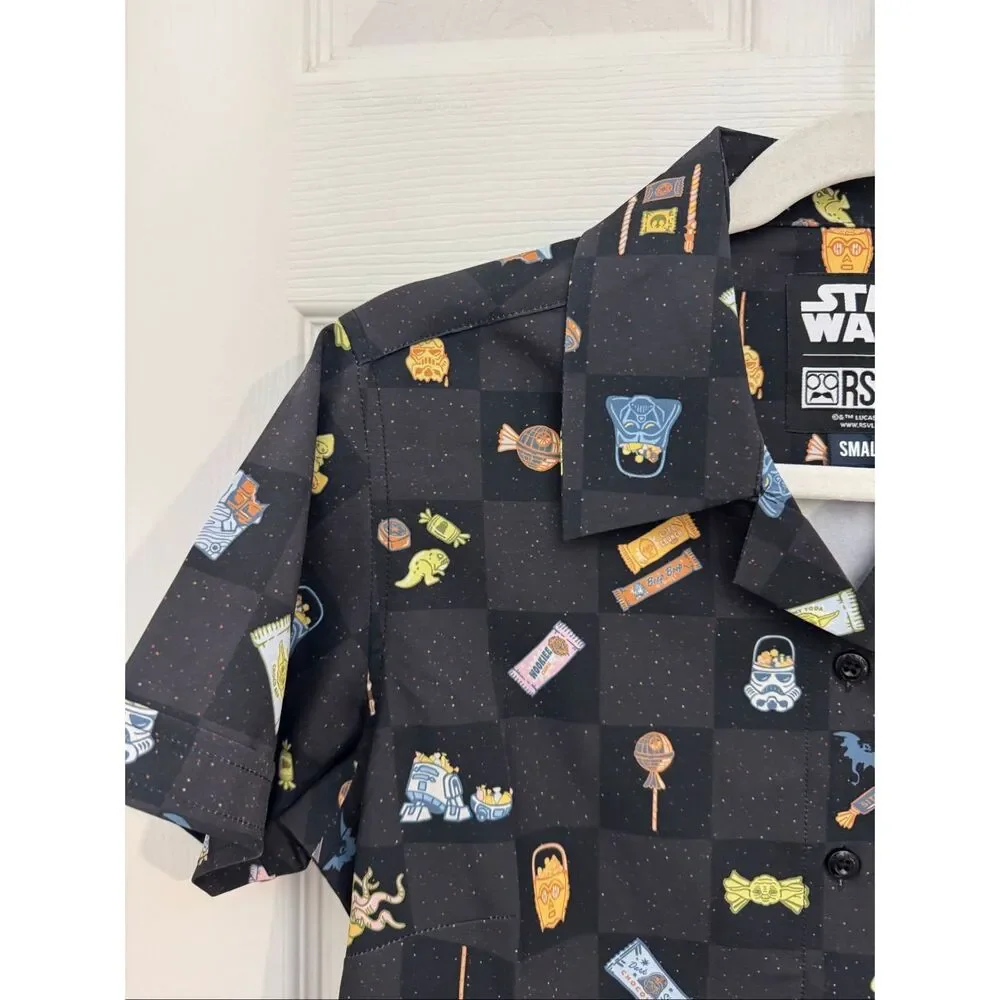 RSVLTS Exclusive Star Wars It’s A Treat Button Down Polo Shirt Sz Small